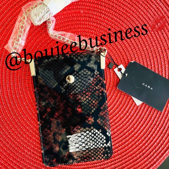 ZARA Vinyl Animal Print Crossbody Cell Phone Bag - Picture 3 of 8